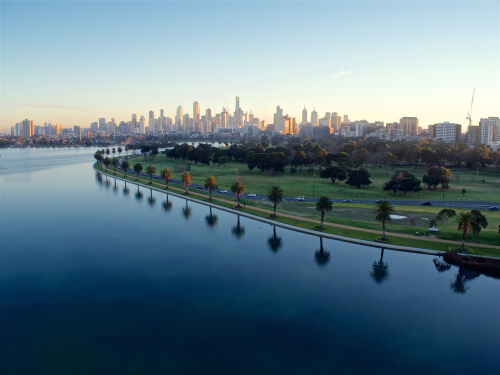 Albert Park lake in Melbourne