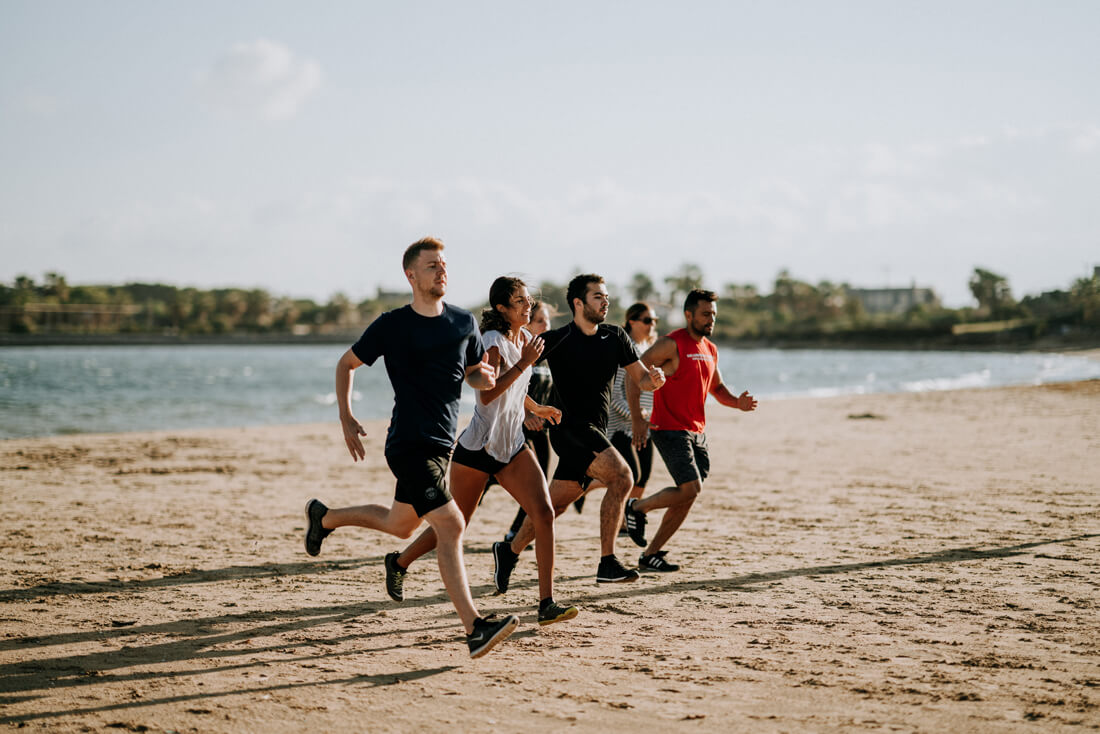 Running on the beach