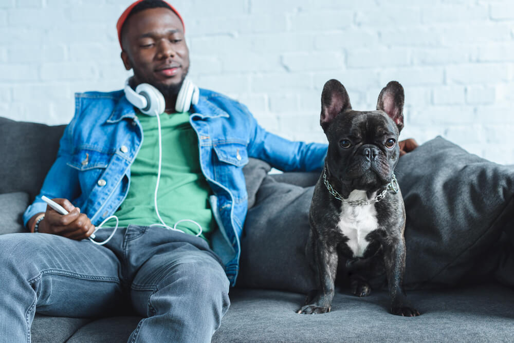 Man with his pet dog