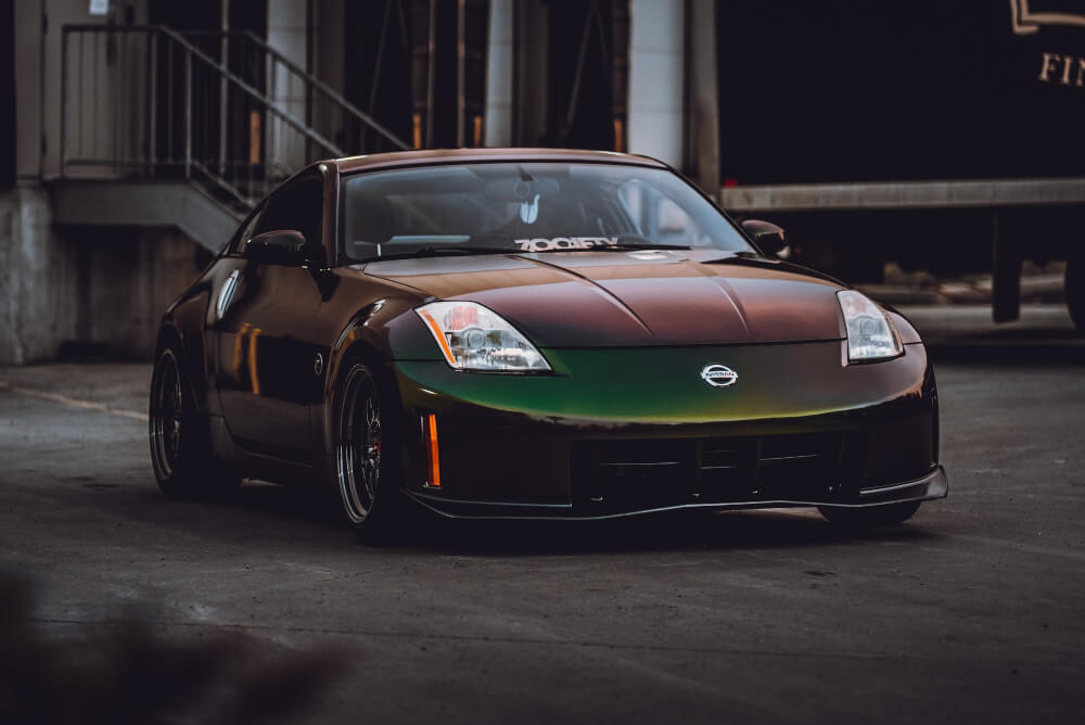 A brown Nissan car.