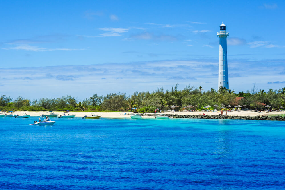 a wide view Amédée Lighthouse on Amédée Island, New Caledonia