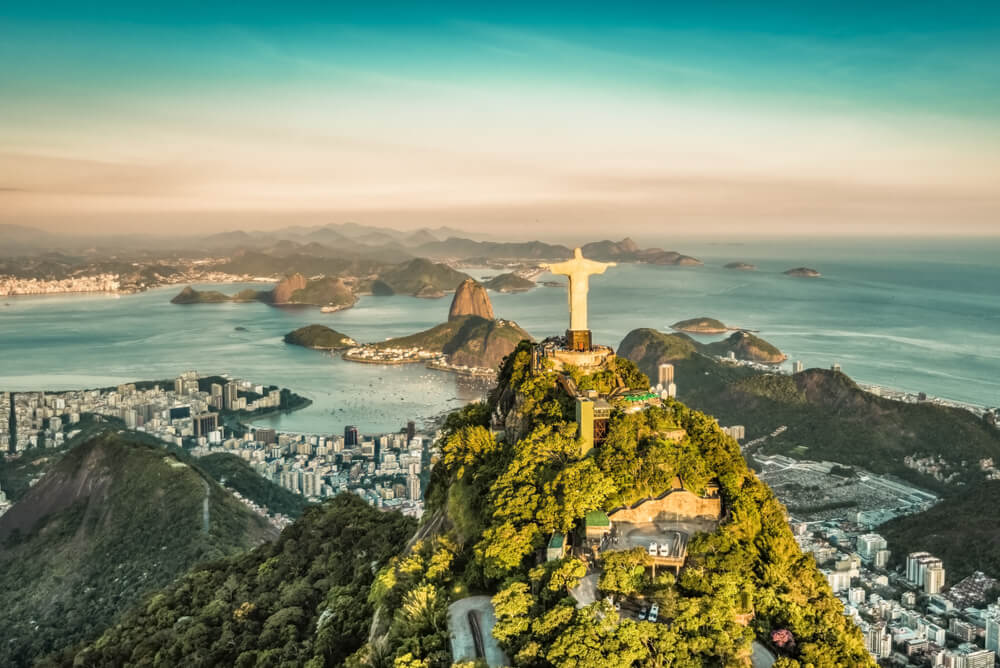 aerial view of Botafogo Bay in Rio De Janeiro