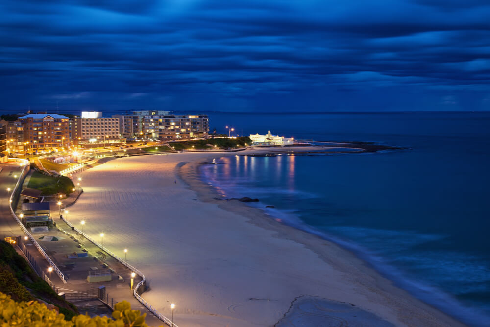 newcastle beach at twilight representing cheapest electricity newcastle