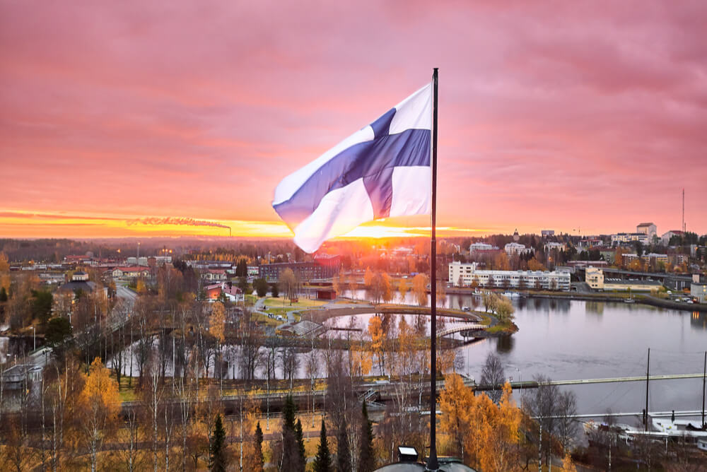 Finland flag at Joensuu City Hall