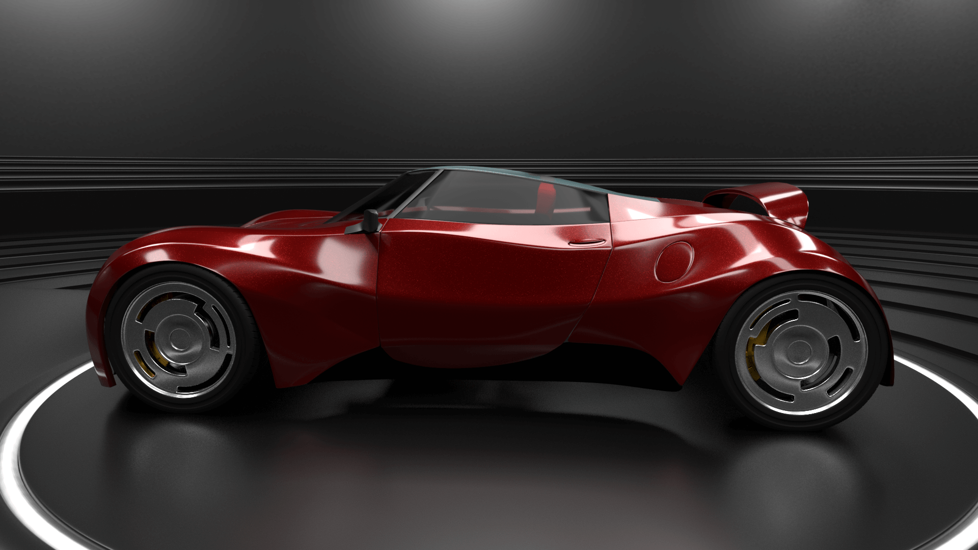 Fred Flintstone's car the Flintmobile as a supercar 2