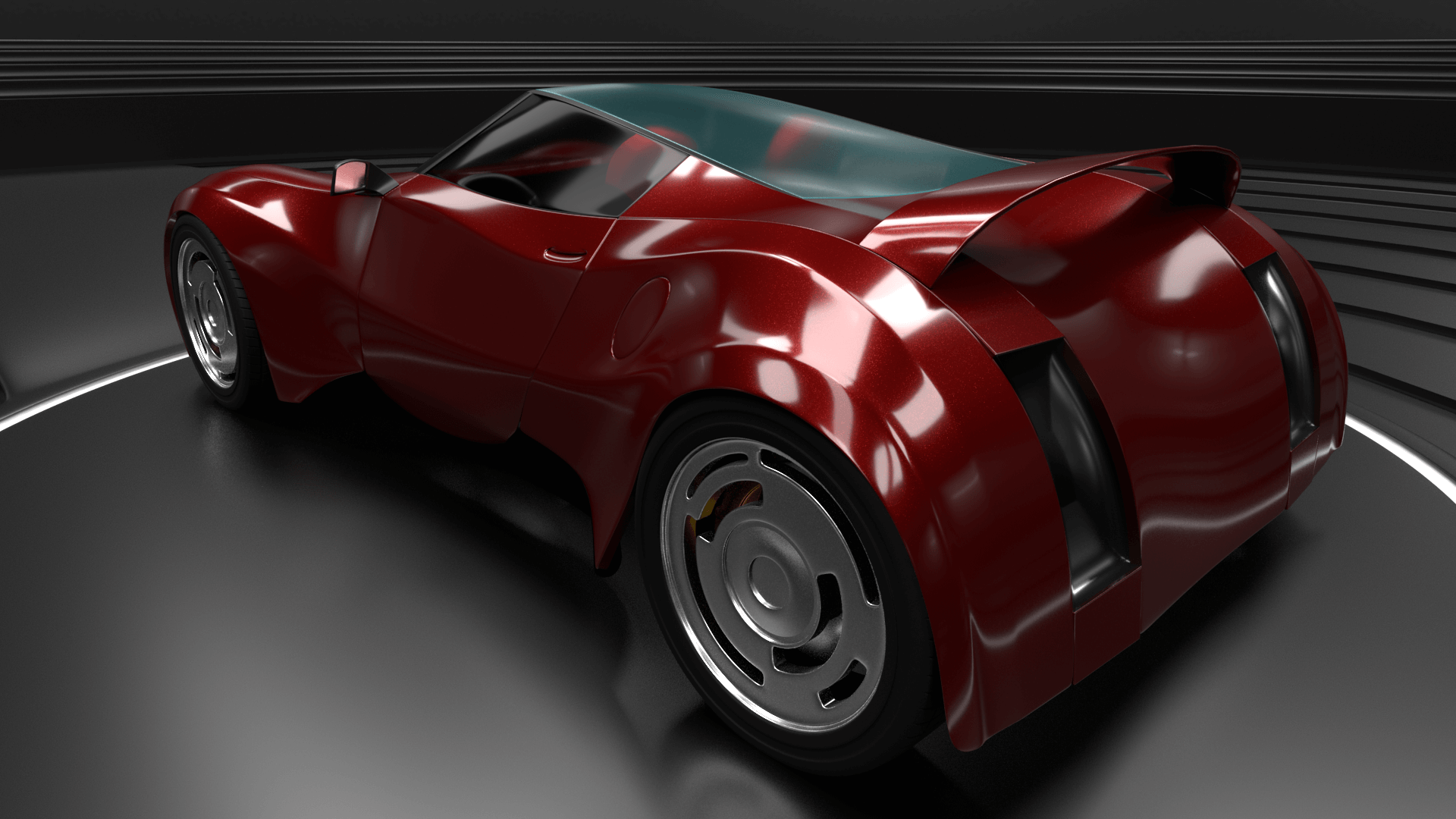 Fred Flintstone's car the Flintmobile as a supercar 3