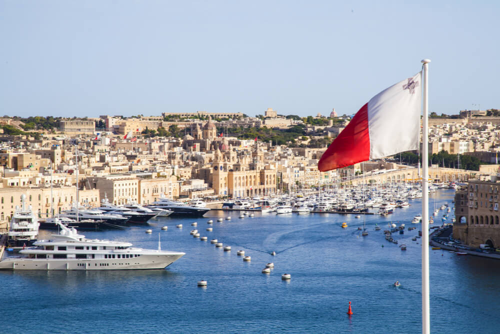 Malta flag at Port of Valletta