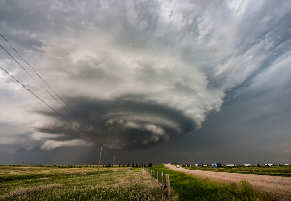 A twister forming ominously