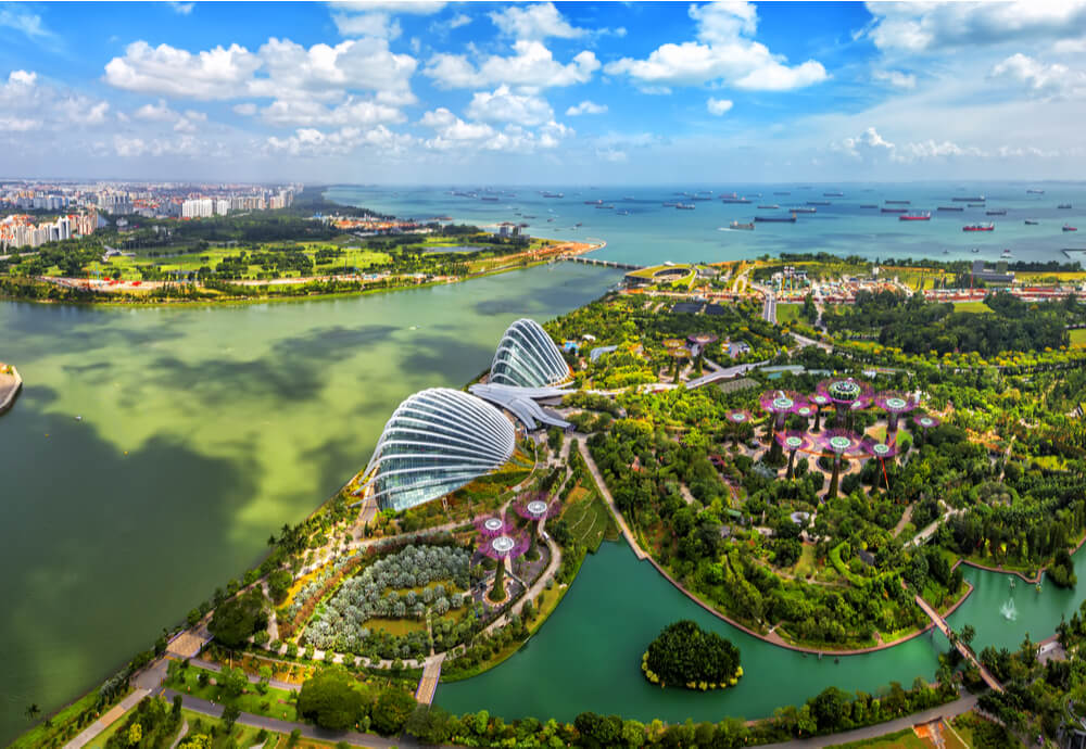 Aerial view of Singapore