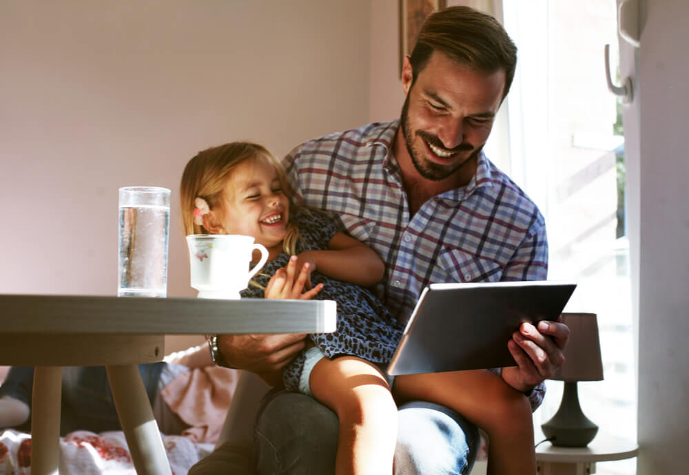 Man checking electricity usage on app