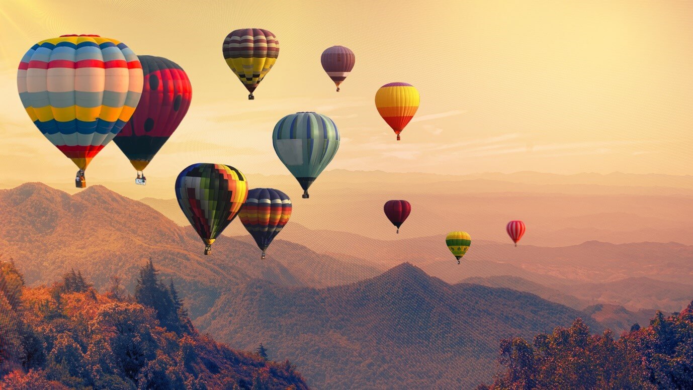 hot air balloons in flight