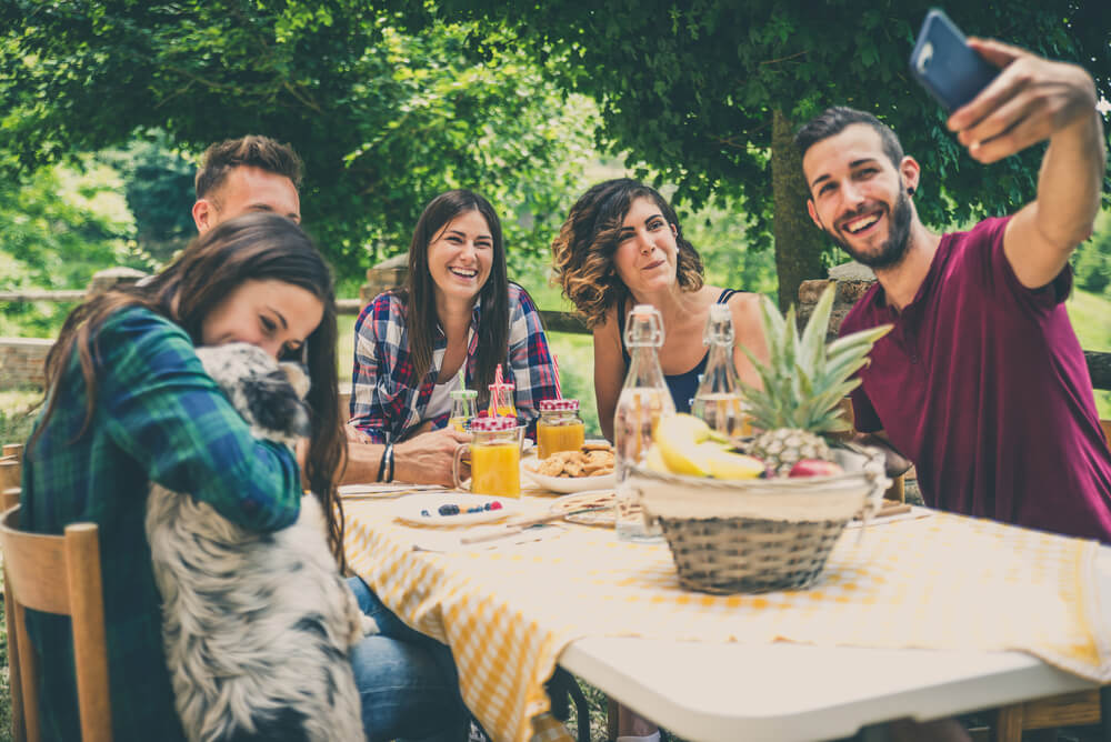 Friends having safe fun domestically