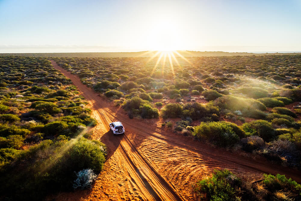 A car travelling domestically